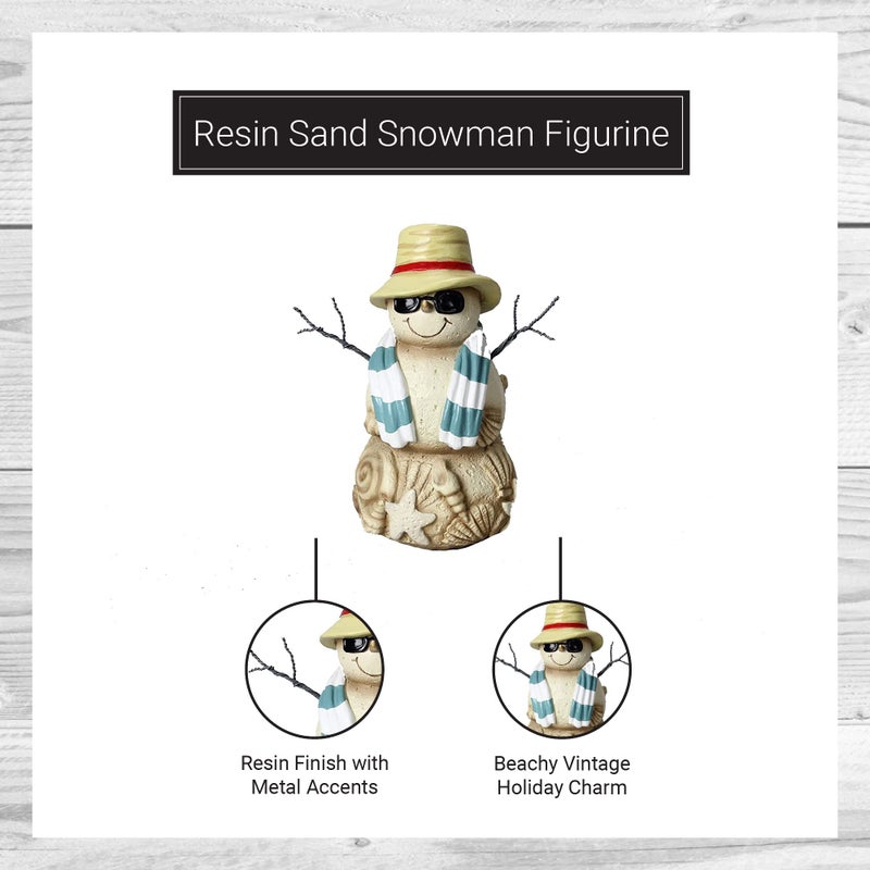 Young's Inc Young's Resin 7.25" Sand Snowman Figurine, Large - Image 3